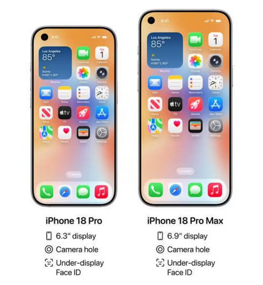 苹果 iPhone 18 Pro 系列爆料:摒弃灵动岛换单打孔 2nm 芯片加持